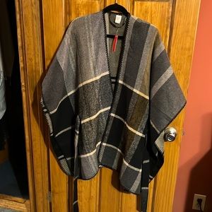Kelly & Katie plaid fleece poncho